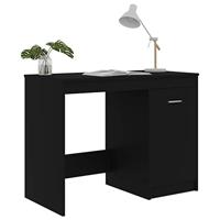 Bureau 100x50x76 cm bewerkt hout zwart - thumbnail