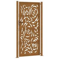 Poort met vlamontwerp 105x205 cm weervast staal - thumbnail