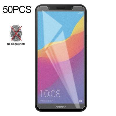 50 stuks niet-volledige matte Frosted gehard glas film voor Huawei Honor Play 7 geen retail pakket