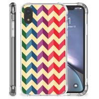Apple iPhone Xr Doorzichtige Silicone Hoesje Zigzag Multi Color - thumbnail