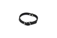 Lederen honden halsband zwart - 62 cm x 25 mm - thumbnail