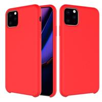 Effen kleur Liquid silicone schokbestendig Case voor iPhone 11 Pro Max (rood) - thumbnail
