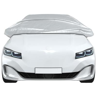 Autohoes voor helft van de auto met haken M PEVA zilverkleurig - thumbnail