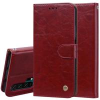 Business stijl olie Wax textuur horizontale Flip lederen case voor Huawei Honor 20 Pro met houder & kaartsleuven & portemonnee (rood) - thumbnail