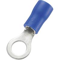 TRU COMPONENTS 1572136 Ringkabelschoen Dwarsdoorsnede (max.): 2.50 mm² Schachtdiameter: 5.2 mm Deels geïsoleerd Blauw 100 stuk(s) - thumbnail