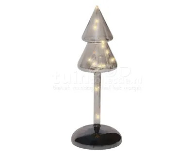 Kerstboompje Glas LED Grijs 24cm