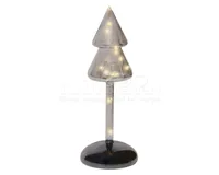 Kerstboompje Glas LED Grijs 24cm - thumbnail