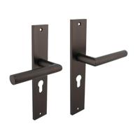 Intersteel Deurkruk Bastian op schild profielcilinder 55mm - antraciet - thumbnail