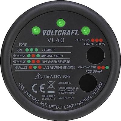 VOLTCRAFT VC40 Stopcontacttester CAT II 300 V