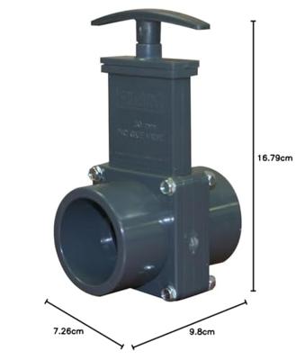 Valterra PVC Schuifkraan 50mm - Betrouwbare Waterregeling voor Vijvers/Zwembaden
