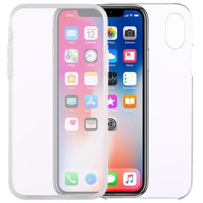 0 75 mm dubbelzijdig ultra-dunne transparante PC + TPU Case voor iPhone X / XS