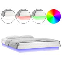 Bedframe LED massief hout wit 200x200 cm - thumbnail