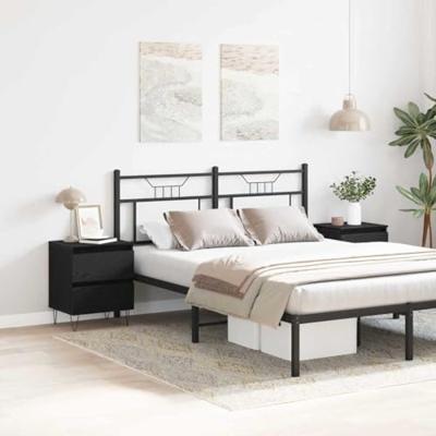 Nachtkastje 2 pcs Zwart eiken 40 x 35 x 50 cm Bewerkt hout