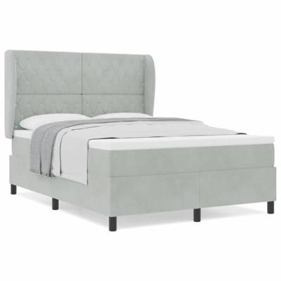Boxspringbed met matras fluweel lichtgrijs 160x200 cm