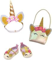 Heless Poppen accessoires glitter eenhoorn set, 30-34 cm - thumbnail