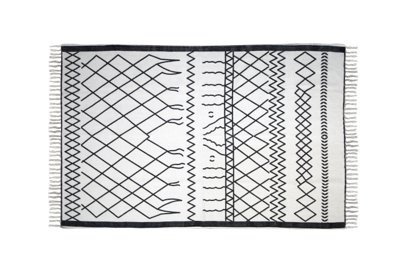 HSM Collection vloerkleed Borris - zwart/wit - 230x160 cm