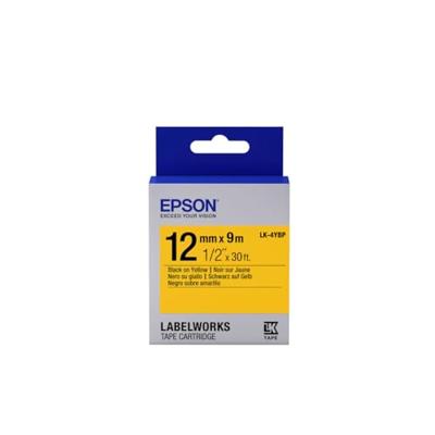 Epson Pastel Tape - LK-4YBP Pastel Blk/Yell 12/9 Epson Pastel Tape - LK-4YBP Pastel Blk/Yell 12/9
