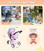 Combi-poppenwagen Mika - Flowers - thumbnail