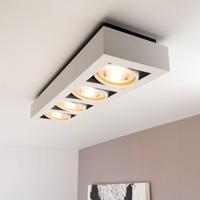 Castor bianco IV by LUSENZ - Rechthoekige 4-lichts plafondlamp met richtbare spots en mat witte coating - thumbnail