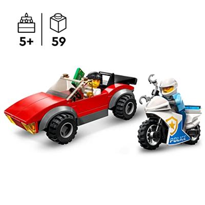 LEGO City - Achtervolging auto op politiemotor constructiespeelgoed 60392 - thumbnail