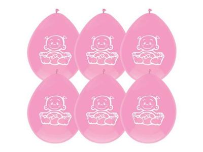Haza Ballonnen geboorte meisje zak a 6 stuks