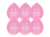 Haza Ballonnen geboorte meisje zak a 6 stuks - thumbnail