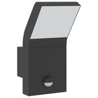 VidaXL Buitenwandlampen 2 st led met sensors gegoten aluminium zwart - thumbnail