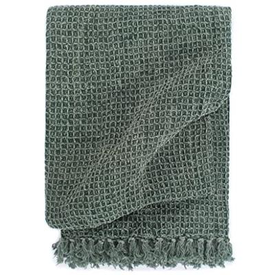 VidaXL Plaid 125x150 cm katoen donkergroen VidaXL Plaid 125x150 cm katoen donkergroen