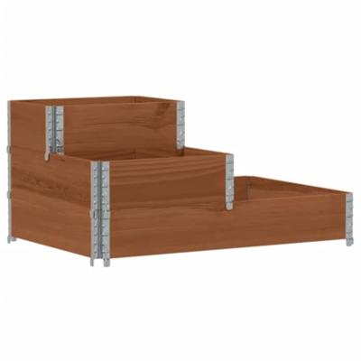 VidaXL Verhoogde plantenbak 3-laags 120x80 cm massief grenenhout bruin VidaXL Verhoogde plantenbak 3-laags 120x80 cm massief grenenhout bruin