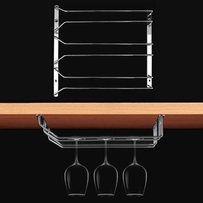 MICLAN drie rijen RVS opknoping Wijnglas houder grootte: 34 * 32 * 27 cm
