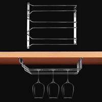 MICLAN drie rijen RVS opknoping Wijnglas houder grootte: 34 * 32 * 27 cm - thumbnail