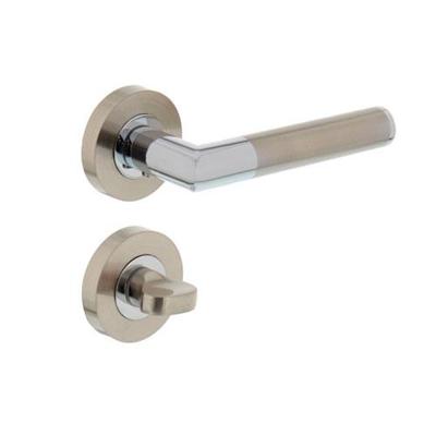 Deurkruk 1693 Bastian op rond rozet 7mm nokken met WC8mm chroom/nikkel mat