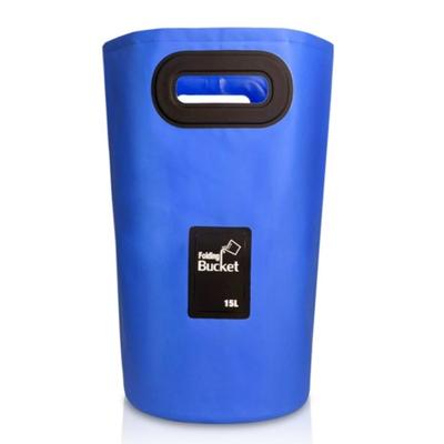 Outdoor draagbare vouwen spoelbak PVC inklapbaar emmer capaciteit: 15L (donkerblauw)