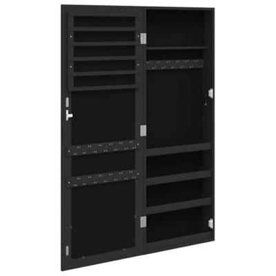 VidaXL Sieradenkast met spiegel wandgemonteerd 37,5x10x106 cm zwart