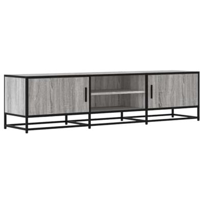 Tv-meubel 160x35x41 cm bewerkt hout metaal grijs sonoma eiken