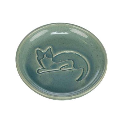 Trixie voerbak kat katrelief keramiek blauw
