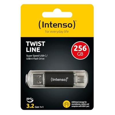 USB stick INTENSO Twist Line 256 GB Antraciet (2 Stuks) USB stick INTENSO Twist Line 256 GB Antraciet (2 Stuks)