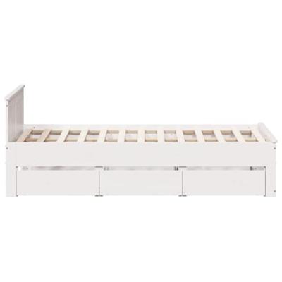 Bedframe zonder matras met hoofdbord grenenhout wit 120x200 cm