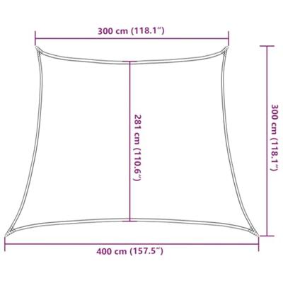 VidaXL Zonnezeil 160 g/m² 3/4x3 m hdpe wit