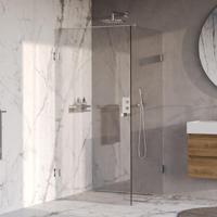 BRAUER Void Carving douchecabine met draaideur helder glas 100x100x200 incl. glascoating chroom - thumbnail