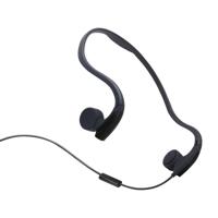 Achterzijde opknoping beengeleiding draad-gecontroleerde Outdoor sporten Headphone(Black) - thumbnail