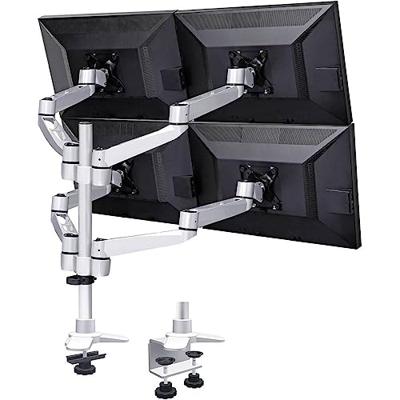 SpeaKa Professional SP-1624824 Swivel 4 fach Monitor-tafelbeugel Aantal monteerbare displays: 4 Display(s) 25,4 cm (10) - 68,6 cm (27) Zilver-zwart In hoogte