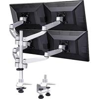 SpeaKa Professional SP-1624824 Swivel 4 fach Monitor-tafelbeugel 4-voudig 25,4 cm (10) - 68,6 cm (27) Zilver-zwart In hoogte verstelbaar, Kantelbaar, - thumbnail