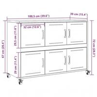 Dressoir 100,5x39x72 cm staal wit - thumbnail
