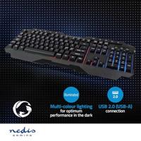 Nedis Bedraad Gaming Toetsenbord | USB Type-A | Membrane Toetsen | LED | QWERTY | Scandinavisch | USB Gevoed | Lengte stroomkabel: 1.30 m | Multimedia - thumbnail