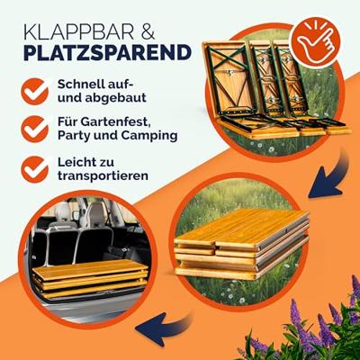 Biertafel set 3-delig 220cm opvouwbaar Biertafel set 3-delig 220cm opvouwbaar