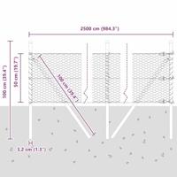 VidaXL Afrasteringspaal zilver 25 x 0,5 m (25 mm gaas) staal - thumbnail
