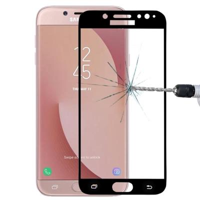 Voor Galaxy J7 (2017) (EU versie) 0 26 mm 9H oppervlaktehardheid 2.5D gebogen zeefdruk volledige scherm getemperd glas scherm Protector(Black)