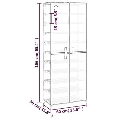 Schoenenkast 60x30x166 cm stof grijs