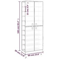 Schoenenkast 60x30x166 cm stof grijs - thumbnail
